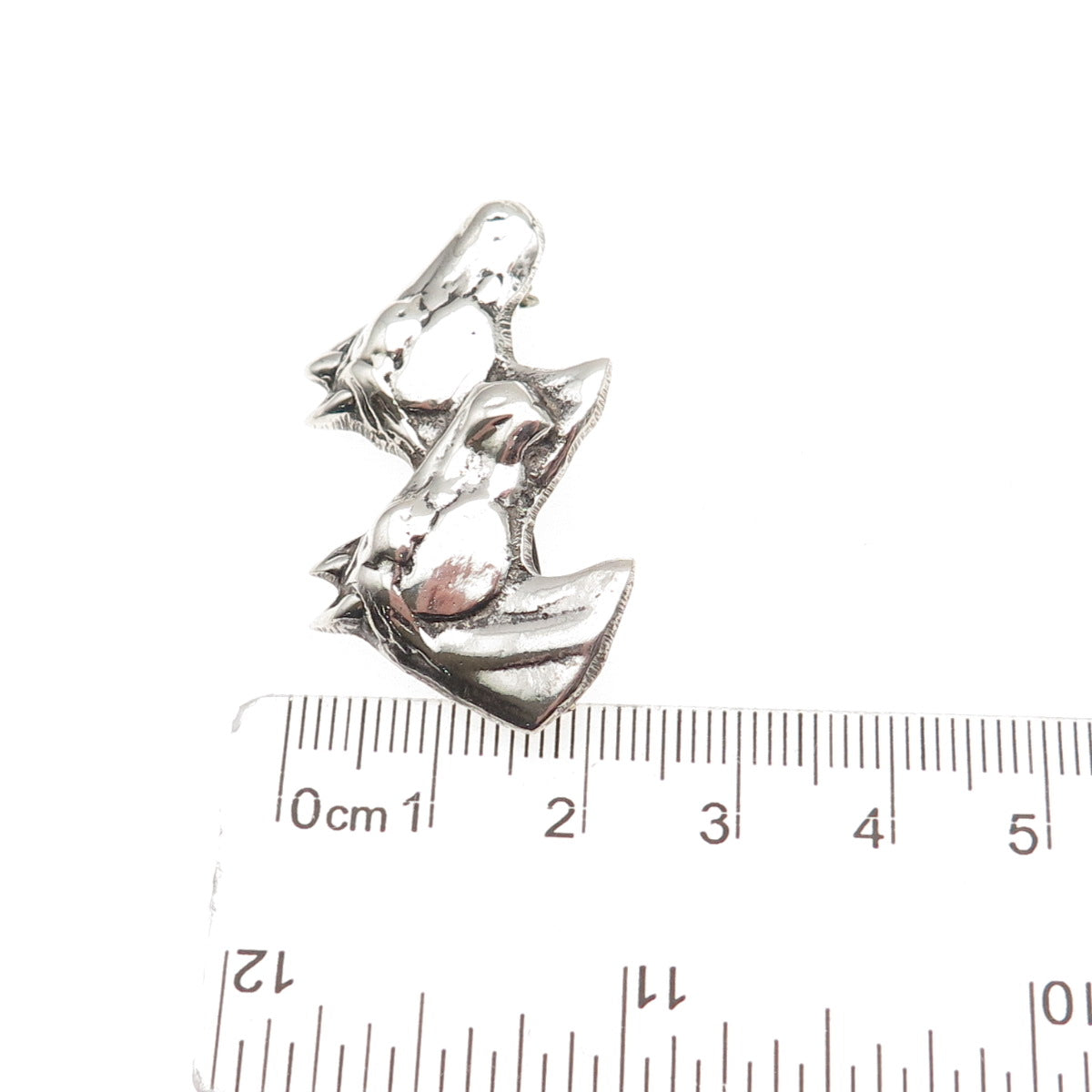925 Sterling Silver Vintage Horse Couple Oxidized Pin Brooch