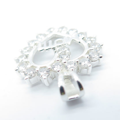 HAN 925 Sterling Silver C Z "Mom" Heart Love Pendant