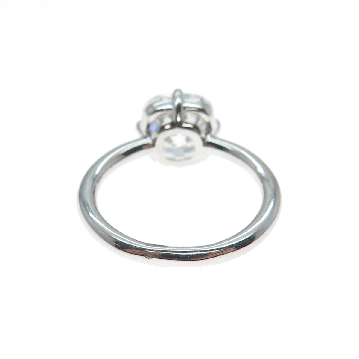 DSMK 925 Sterling Silver Cushion-Cut Shaped C Z Engagement Ring Size 7.25