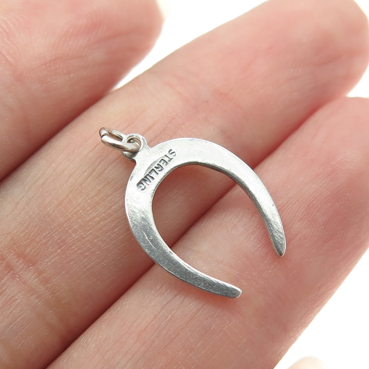 925 Sterling Silver Antique Art Deco Horseshoe Minimalist Charm Pendant