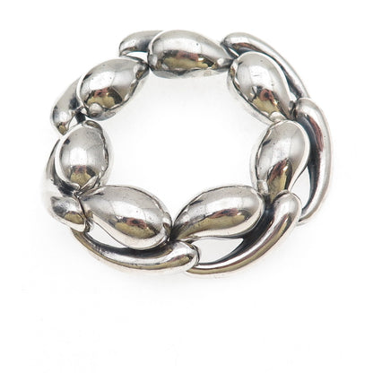 925 Sterling Silver Vintage Modernist Oxidized Bracelet 7.25"