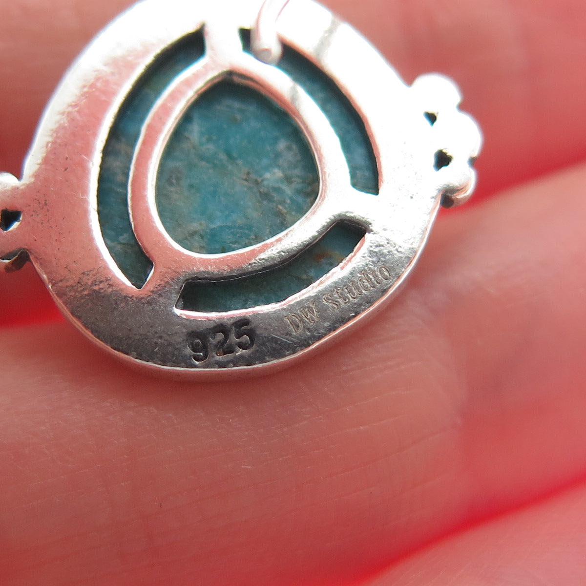 DESERT WIND 925 Sterling Silver Southwestern Real Turquoise Dangle Earrings