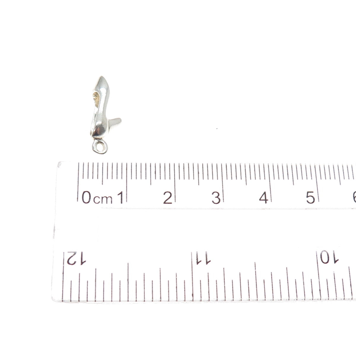 925 Sterling Silver Vintage High Heel Shoe Minimalist 3D Charm Pendant