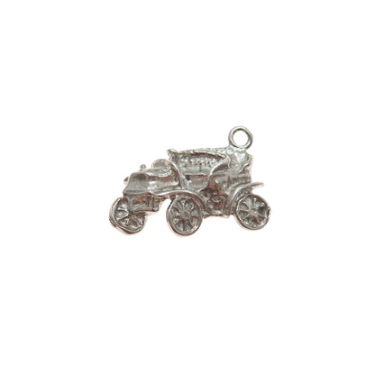 925 Sterling Silver Vintage Retro Car Minimalist Charm Pendant