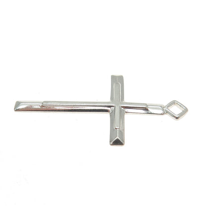 TRU-KAY 925 Sterling Silver Vintage Cross Religious Pendant