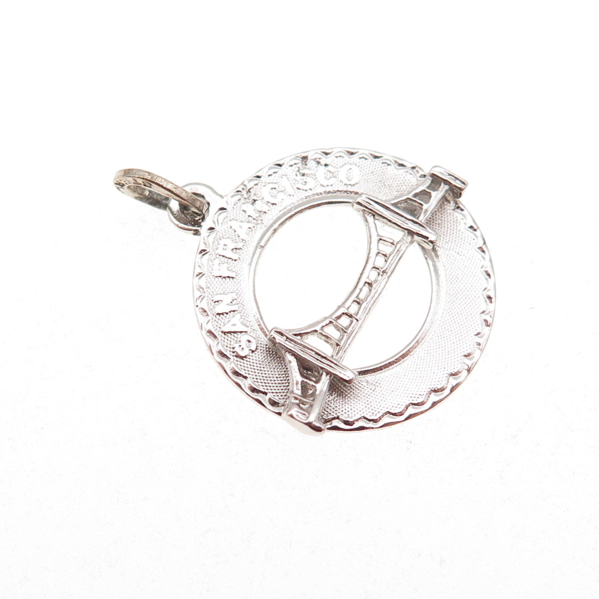 Crea 925 Sterling Silver Vintage SF Golden Gate Bridge Charm Pendant