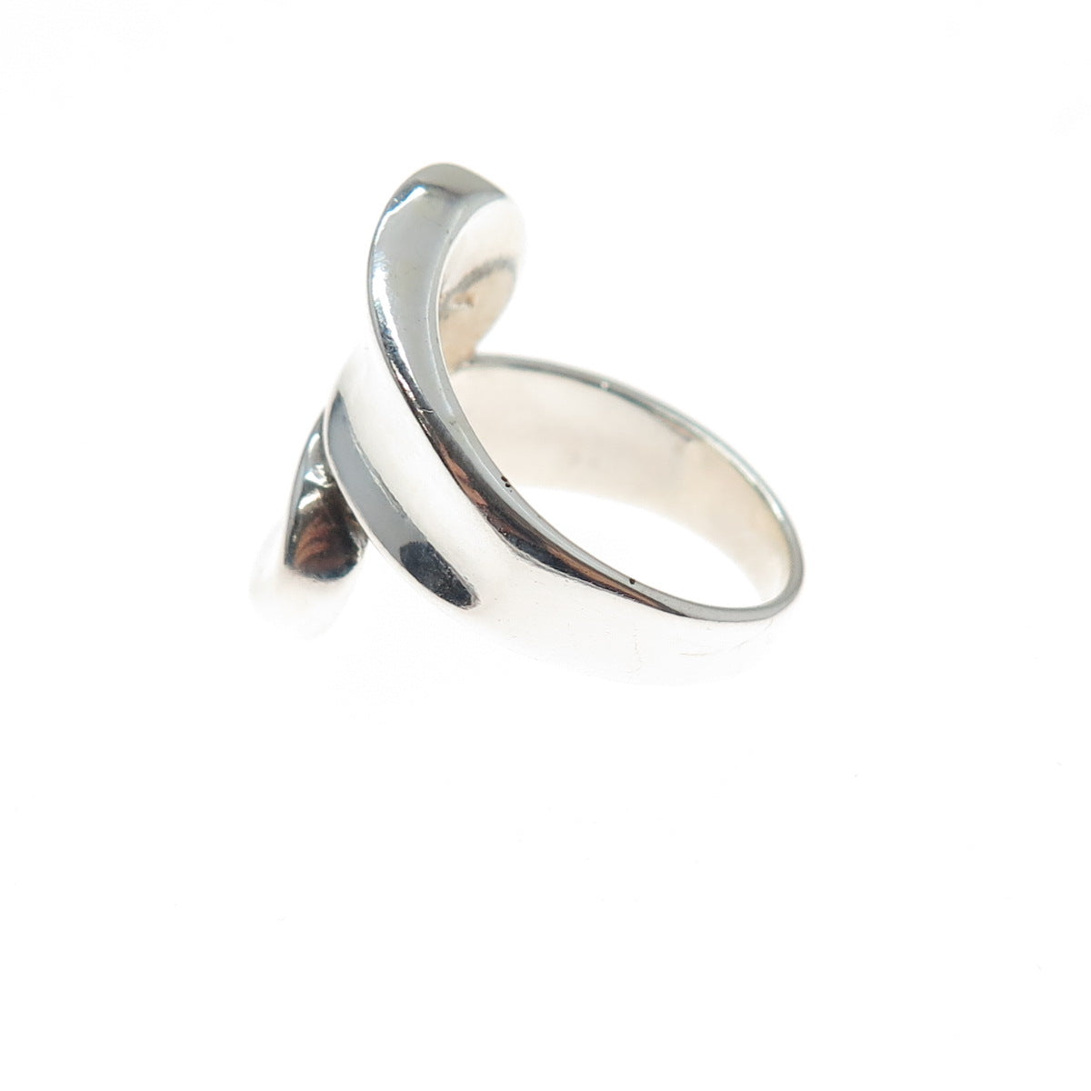 925 Sterling Silver Vintage Modernist Bypass Ring Size 6.25