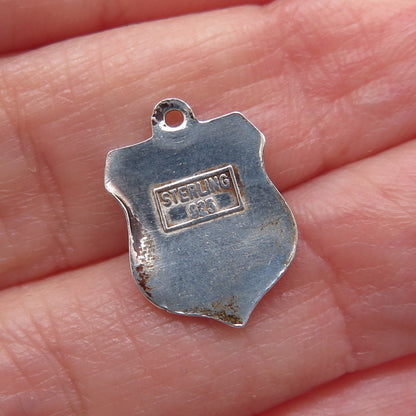 925 Sterling Silver Vintage Enamel Munich Coat of Arms Minimalist Charm Pendant