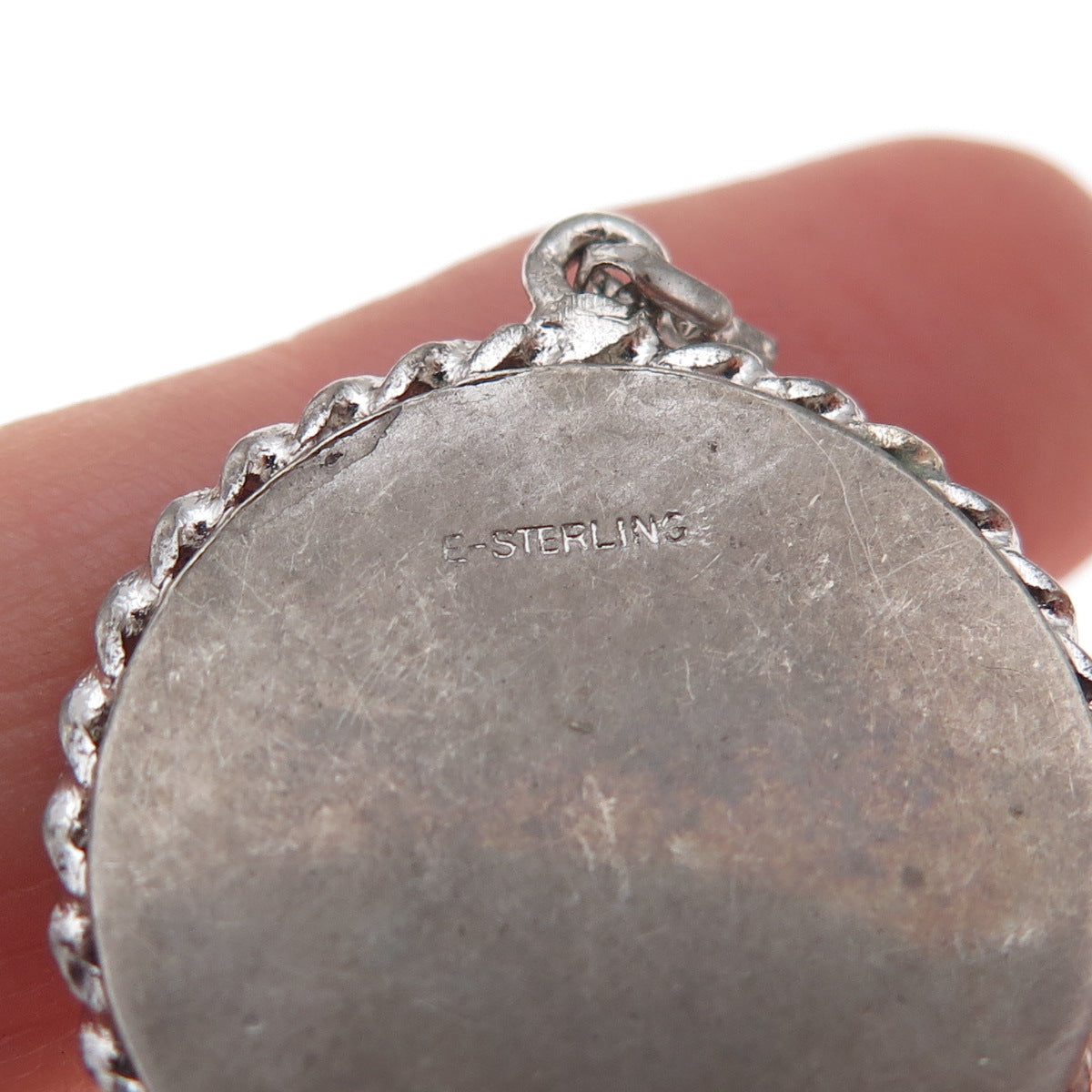 Elco 925 Sterling Silver Antique Art Deco Starburst Locket Charm Pendant