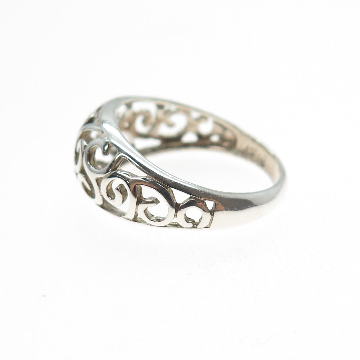 NEVADA 925 Sterling Silver Vintage Swirl Ring Size 9.25