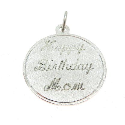 GRIFFITH & SONS CO. 925 Sterling Silver Vintage "Happy Birthday Mom" Pendant