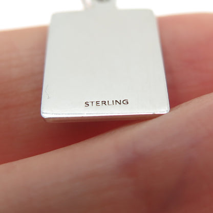 925 Sterling Silver Red Enamel Talk About Minimalist Charm Pendant