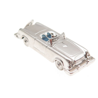 AE Art's Elegance 925 Sterling Vintage Enamel Convertible Car Movable 3D Pendant
