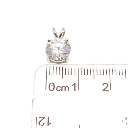 925 Sterling Silver Round-Cut C Z Mini Charm Pendant