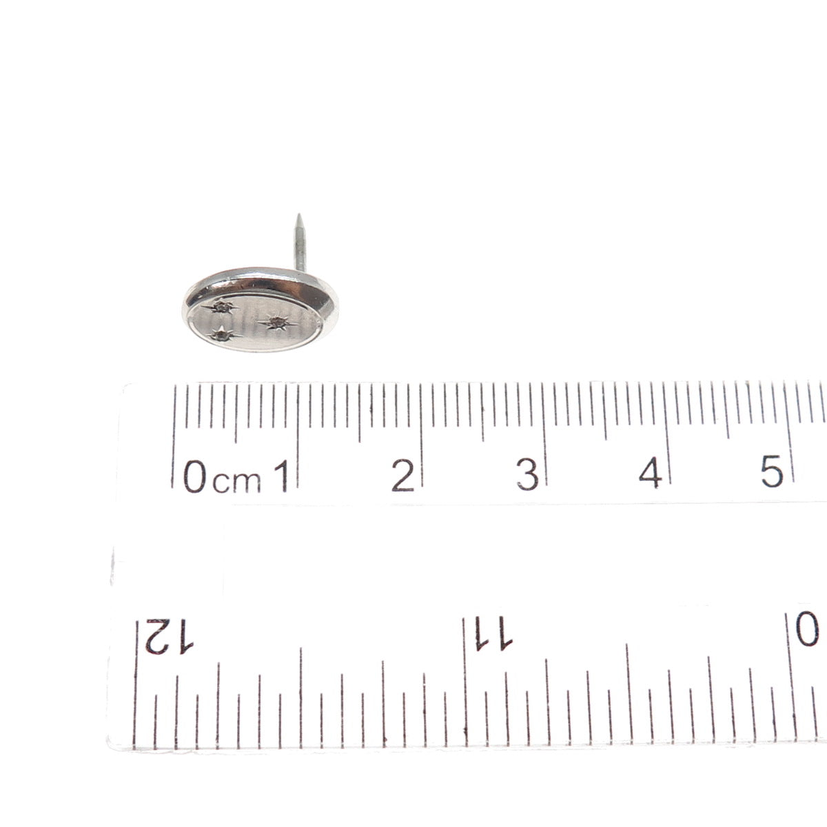 925 Sterling Silver Vintage Rhinestone Tie Tack / Lapel Pin