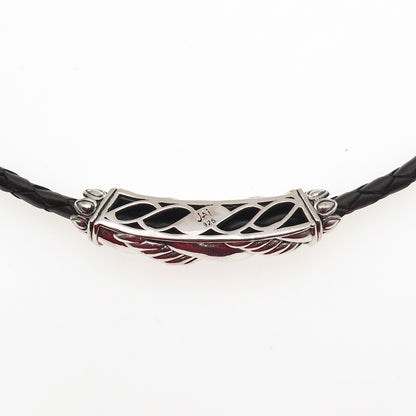JAI by John Hardy Sterling Silver Leather Cord Twisted Pendant Necklace 16-18"