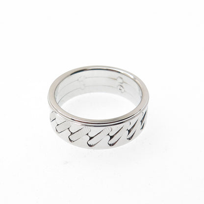 NEOS 925 Sterling Silver Textured Sewing Stitches Band Ring Size 10