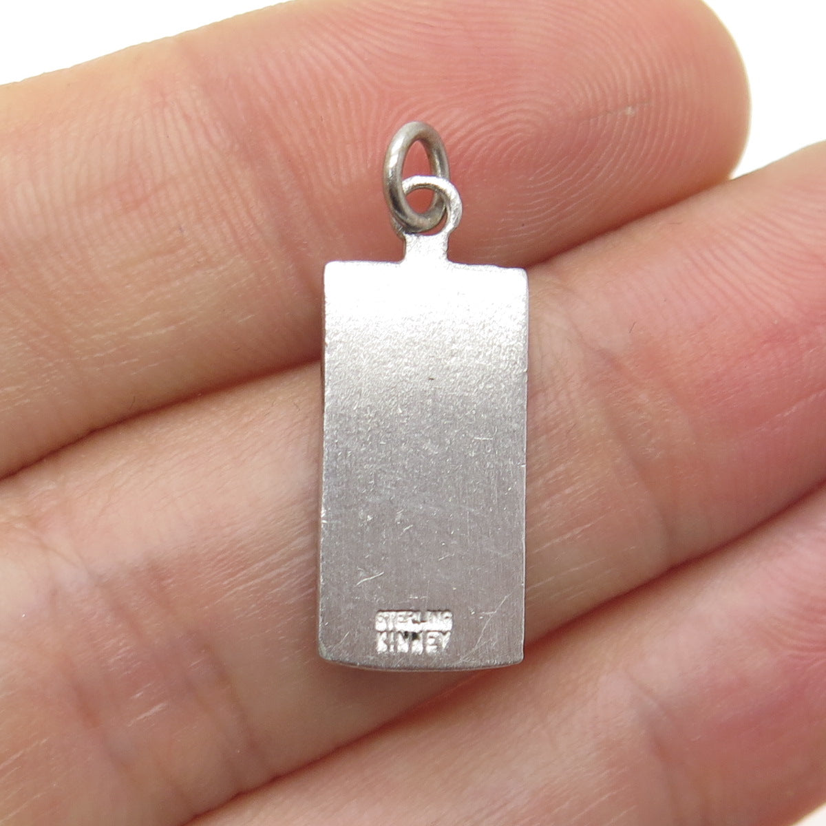 KINNEY Sterling Silver Vintage Enamel Hershey's Chocolate Bar Minimalist Pendant