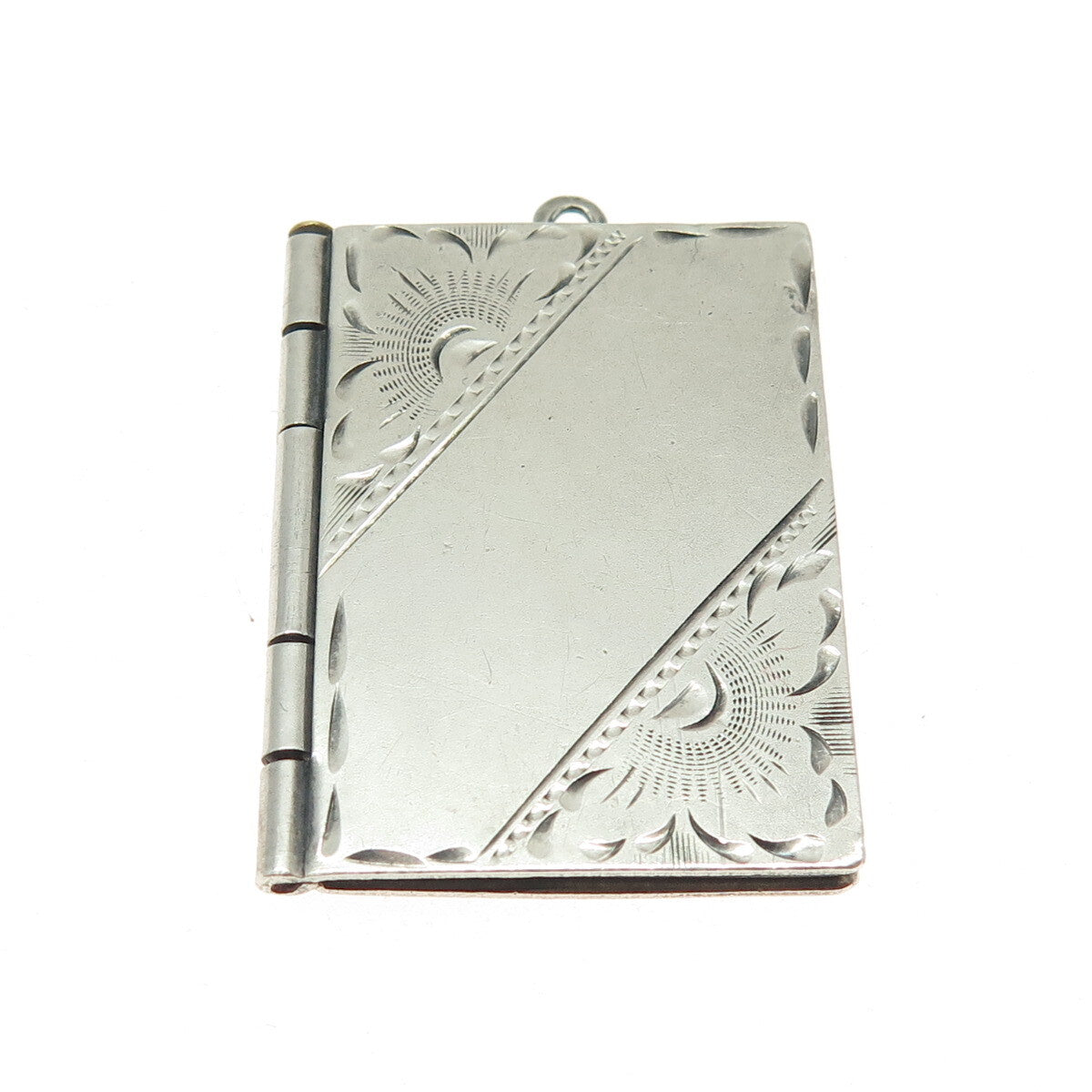 925 Sterling Silver Antique Art Deco St Mary Miraculous Religious Locket Pendant