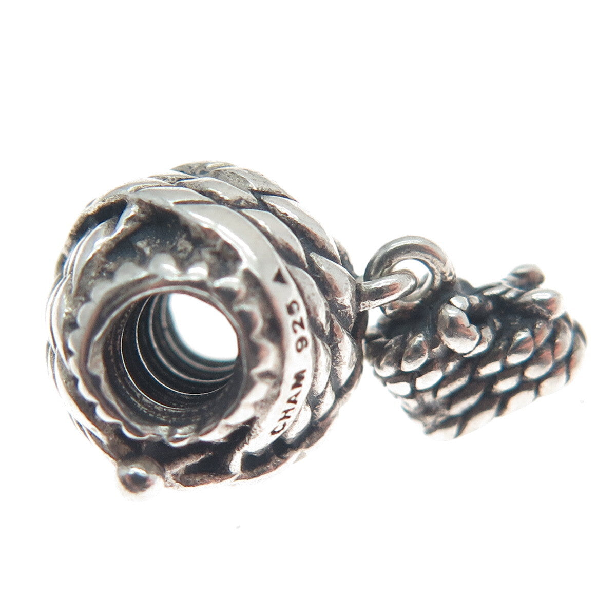 CHAMILIA 925 Sterling Silver Needle & Yarn Dangle Bead Charm