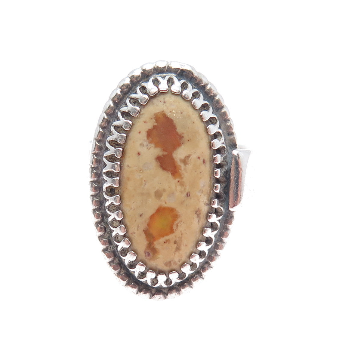 925 Sterling Silver Vintage Real Boulder Opal Modernist Ring Size 5.25