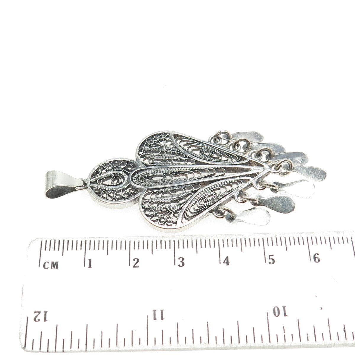 925 Sterling Silver Vintage Filigree Pendant