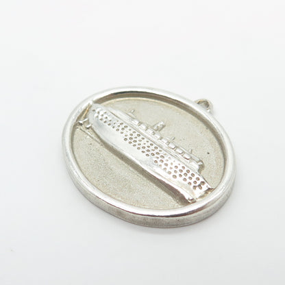 925 Sterling Silver Vintage 2016 Liner Ship Pendant