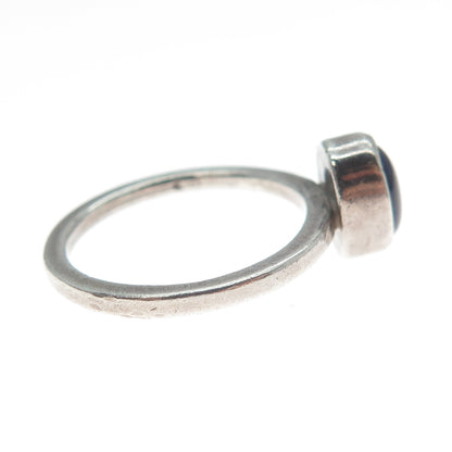 SHUBE 925 Sterling Silver Vintage Real Cabochon Amethyst Oxidized Ring Size 7