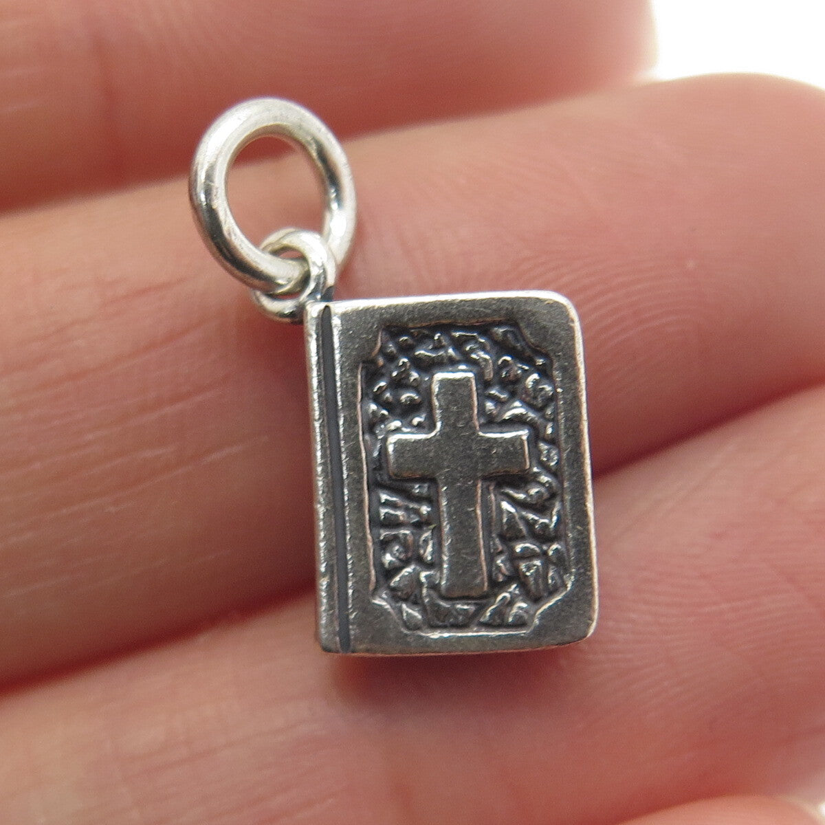 SHUBE 925 Sterling Silver Vintage Holy Bible Minimalist Charm Pendant