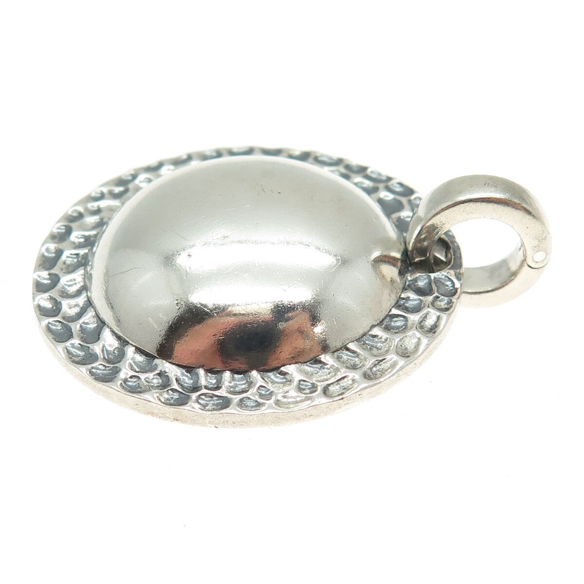 VOSCA New York 925 Sterling Silver Vintage Nugget Dome Oxidized Pendant