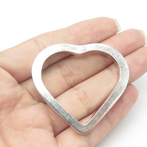 925 Sterling Silver Vintage Mexico Open Heart Slide Pendant
