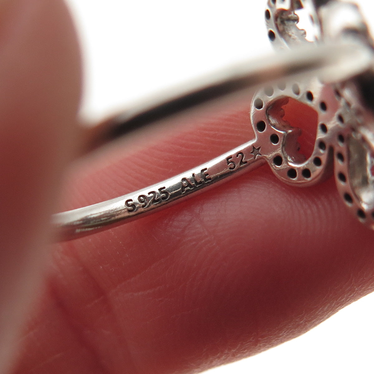 Pandora 925 Sterling Silver Round-Cut C Z Petals of Love Ring Size 6.25