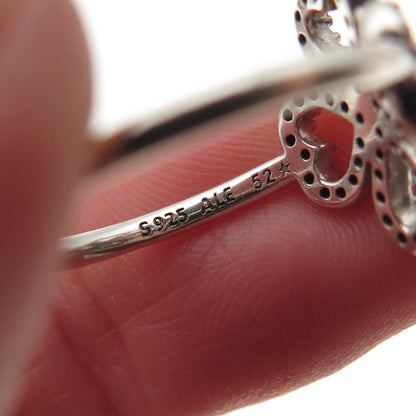 Pandora 925 Sterling Silver Round-Cut C Z Petals of Love Ring Size 6.25