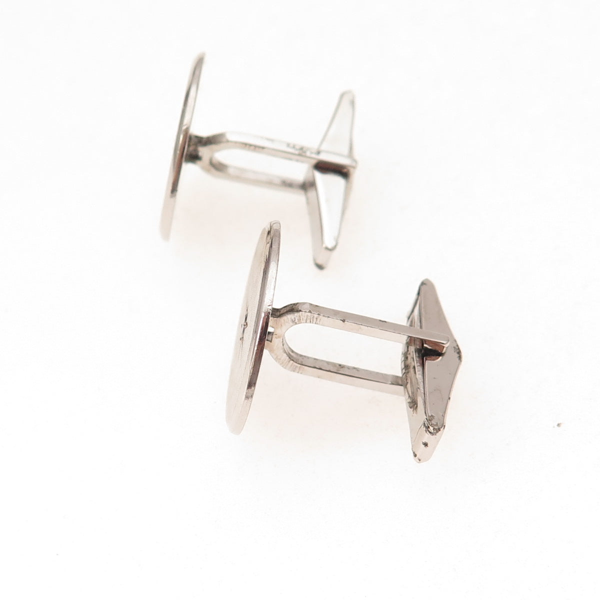925 Sterling Silver Vintage Real Sapphire Starburst Oxidized Cufflinks