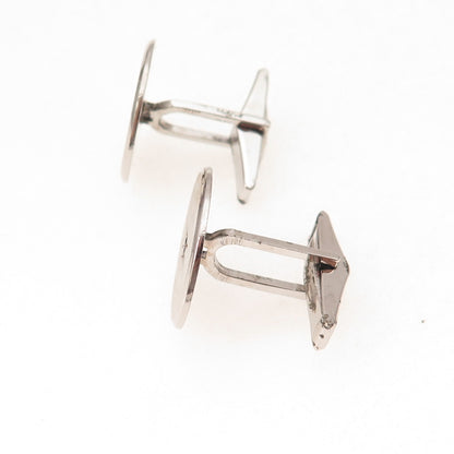 925 Sterling Silver Vintage Real Sapphire Starburst Oxidized Cufflinks