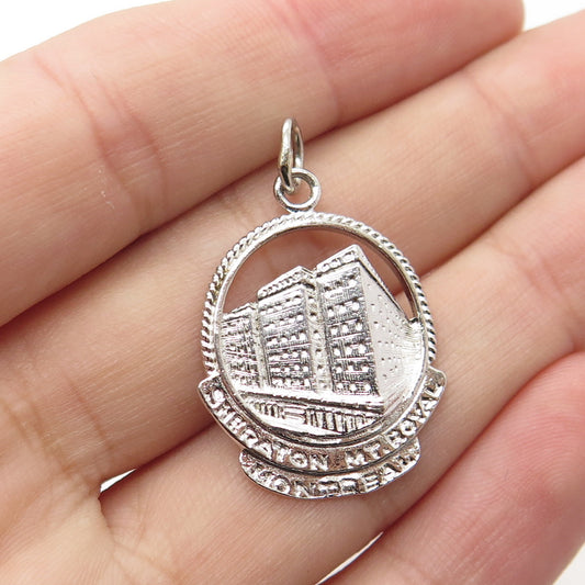 925 Sterling Silver Vintage "Sheraton Mt Royal, Montreal" Charm Pendant