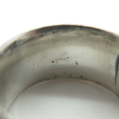 925 Sterling Silver Vintage Hammered Rotating Band Ring Size 5.75