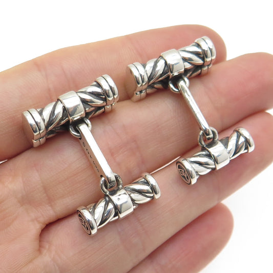 DAVID YURMAN 925 Sterling Silver Cable Bar Cufflinks