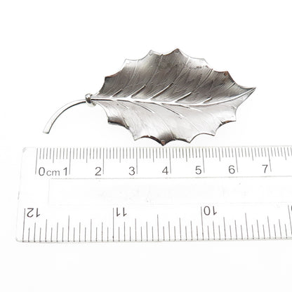 BINDER BROTHERS 925 Sterling Silver Antique Art Deco Floral Leaf Pin Brooch