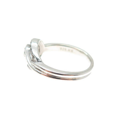 KS KENDRA SCOTT Sterling Silver Real Round-Cut Diamond Hook & Eye Ring Size 5.75