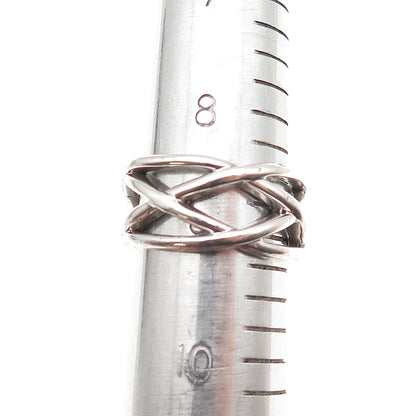 925 Sterling Silver Vintage Crisscross Ring Size 9.25