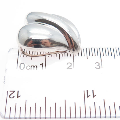925 Sterling Silver Vintage Modernist Heart Slide Charm Pendant