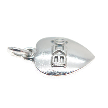 925 Sterling Silver Vintage 1962 Beta Sigma Phi Heart Minimalist Charm Pendant