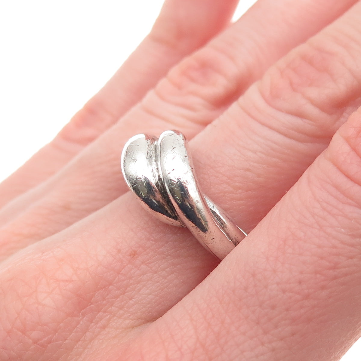 Tasco 925 Sterling Silver Vintage Modernist Oxidized Ring Size 6.75