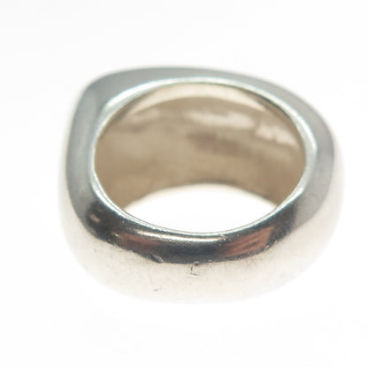 925 Sterling Silver Vintage Smooth Domed Ring Size 7.25