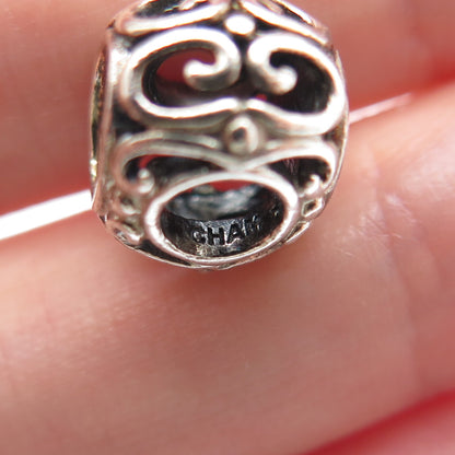 CHAMILIA 925 Sterling Silver Letter F Initial Ornate Bead Charm