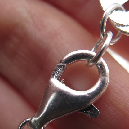 MILOR 925 Sterling Silver Vintage Italy 3-Row Oval Chain Necklace 20"