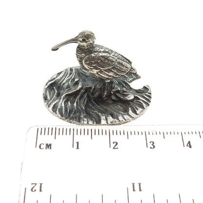 FRANCESCO CAPUTO 800 Silver Antique Italy Snipe Bird Oxidized Miniature Figurine
