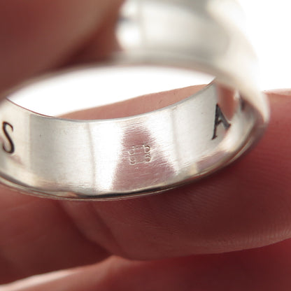Laurel Elliot 925 Sterling Silver Vintage Aequalitas Band Ring Size 7.75