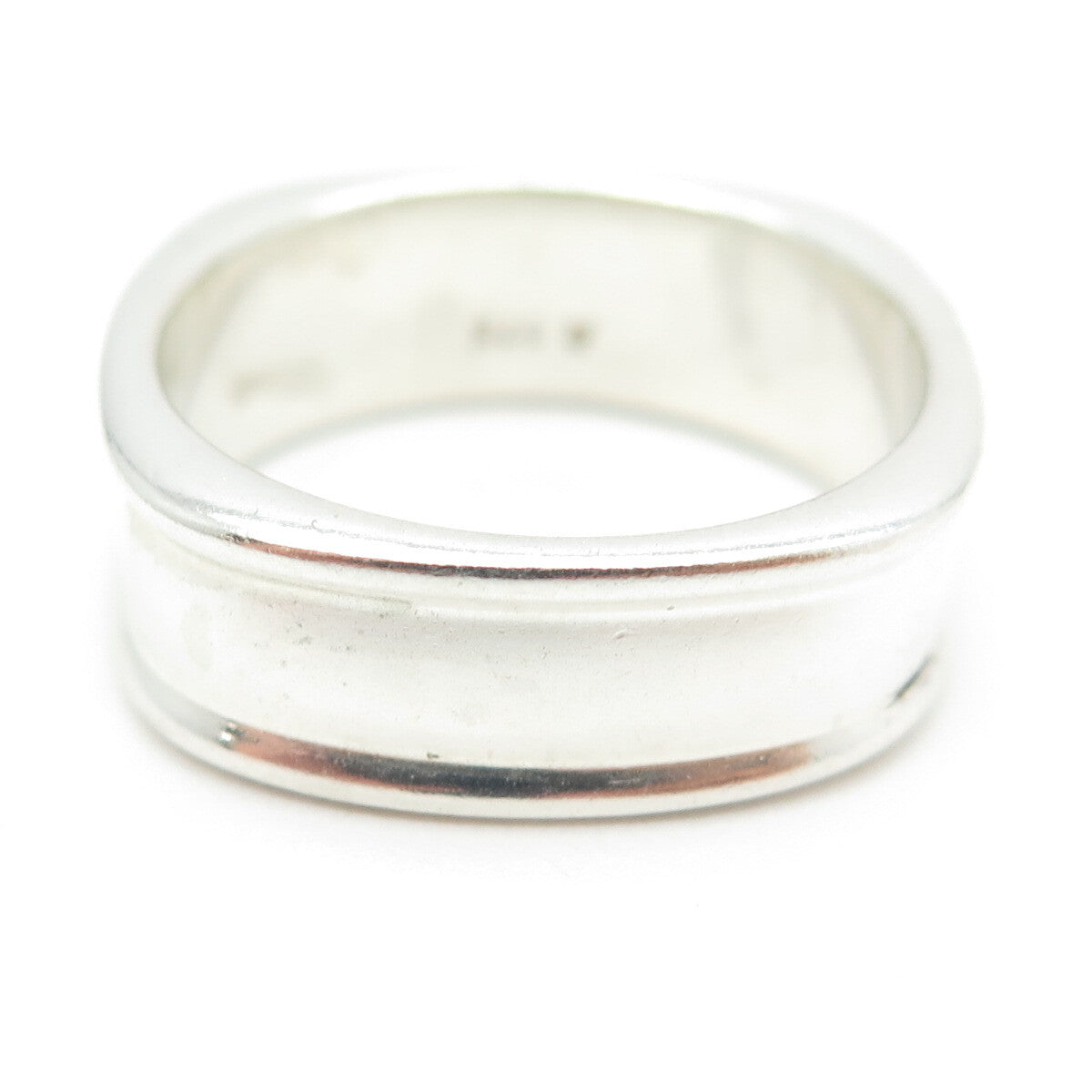 925 Sterling Silver Vintage Modernist Band Ring Size 10